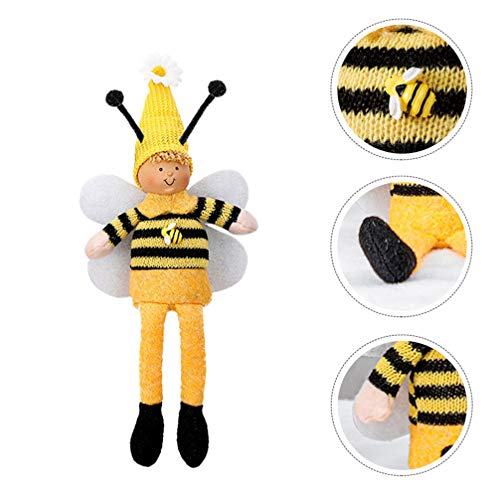 SOIMISS Abeja de Miel de Peluche de Felpa de Juguete de Ángel Muñecas de Punto de Peluche de Juguete Alas de Abejorro Muñeca de Niño Estilo 33X15X7CM