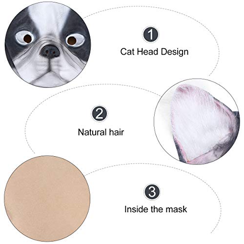 SOIMISS Halloween Cosplay Cabeza de Gato Máscara de diseño Simulación Divertida Máscara de Carnaval Gato Cubierta Disfraz Prop para Fiesta de Maquillaje de Disfraces for Home