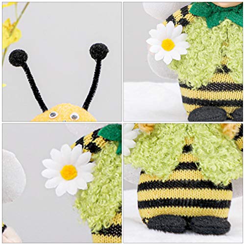 SOIMISS Huggable Abeja Amarilla de Punto Miel Abeja Muñeca con ala de Juguete Almohada de Insectos Cojín de Juguete Suministros de Cama para Niños Niño