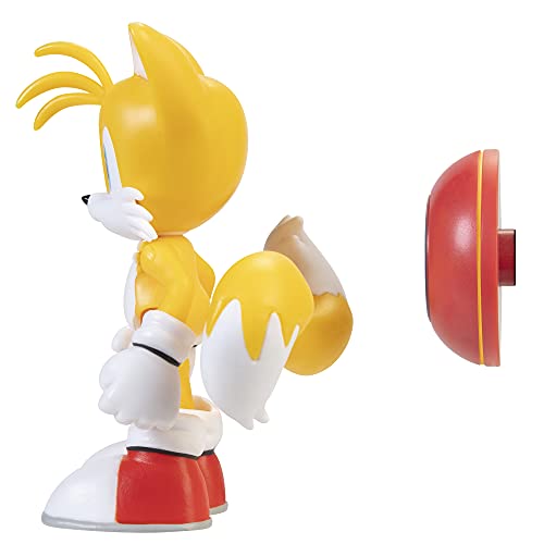 Sonic - The Hedgehog Figuren, Tails w/Star Spring Sonic-Figuras Decorativas (10 cm), diseño de Cola Moderna con Estrella, Color Amarillo (Jakks 407024)