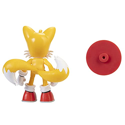 Sonic - The Hedgehog Figuren, Tails w/Star Spring Sonic-Figuras Decorativas (10 cm), diseño de Cola Moderna con Estrella, Color Amarillo (Jakks 407024)