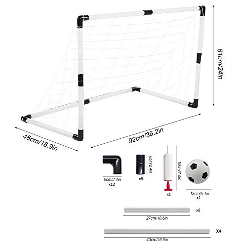 SONK 2pcs / Set portería de fútbol, ​​portería de fútbol, ​​para Picnic en el Patio Trasero al Aire Libre(White, Football Goal)