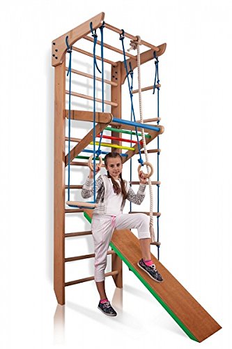 SportBaby - EU Warehause Escalera Sueca Barras de Pared Kinder-3-240-Color, Gimnasia de los niños en casa, Complejo Deportivo de Gimnasia