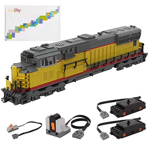 SPRING2014 Juego de construcción de ferrocarril con control remoto de 1763 piezas para construcción de tren Union Pacific modelo EMD SD-70, gran locomotora para adultos, compatible con tren Lego