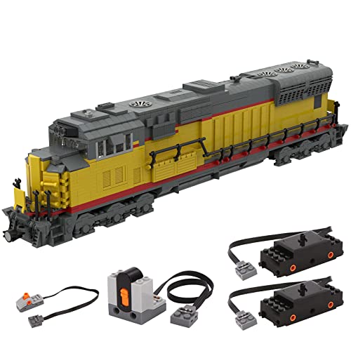 SPRING2014 Juego de construcción de ferrocarril con control remoto de 1763 piezas para construcción de tren Union Pacific modelo EMD SD-70, gran locomotora para adultos, compatible con tren Lego