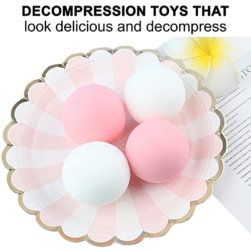 Squeeze Squishy Toy Ball 4Pcs TRP Stress Relief Simulation Pastry Balls para la ansiedad Irritabilidad Niños y adultos Juguetes realistas y descomprimidos