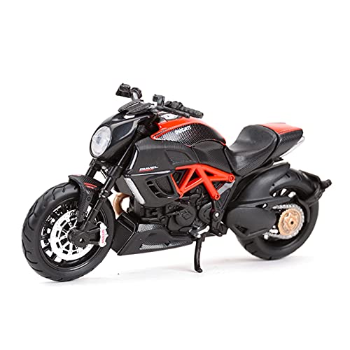 SRJCWO Modelo de Motocicleta Adecuado para 1:18 Ducati-Diavel Carbon Statische Die-Cast Alloy Modelo de Motocicleta Colección de Juguetes Coche de simulación