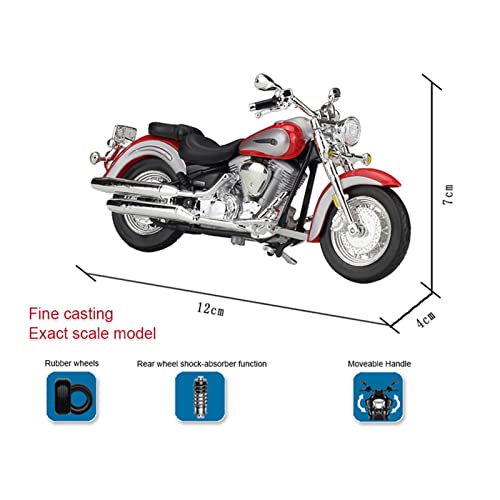 SRJCWO Modelo de Motocicleta Adecuado para 1:18 Yamaha Road Sta colección de Juguetes Modelo de Motocicleta de aleación de fundición a presión Coche de simulación