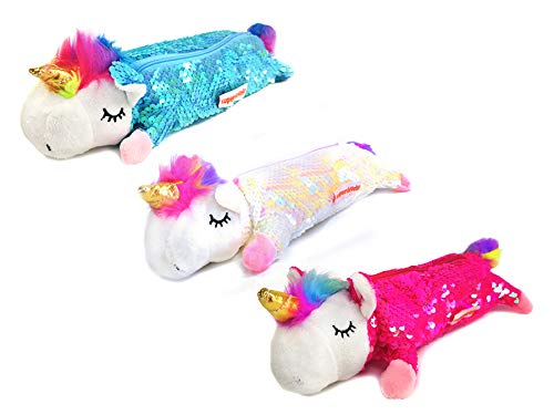 SSK superskunk Estuche de Unicornio con Lentejuelas (Varios Modelos) (Azul)