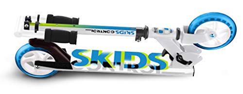 Stamp Scooter Foldable 6"-145 MM-SKIDS Control, Unisex-Youth, Blanco