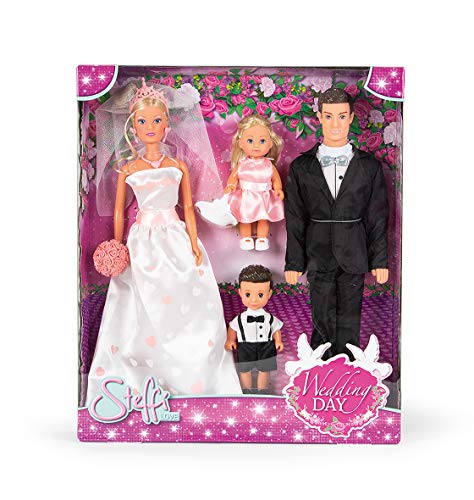 steffi love Famille Mariage-Coffret Poupées Mannequins-Robe de Mariée + Costume Caja de muñecas, Color Blanco (Simba Toys 7/105733376)