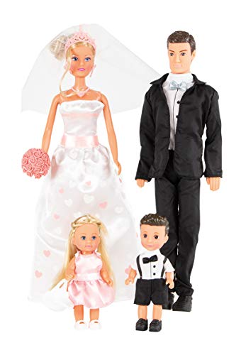 steffi love Famille Mariage-Coffret Poupées Mannequins-Robe de Mariée + Costume Caja de muñecas, Color Blanco (Simba Toys 7/105733376)