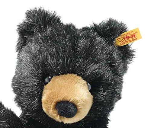 Steiff- Jubiläumsausgabe 140 Jahre Original Grizzly BAER Josey Aprox. 27 cm. Peluche de la Marca botón en la Oreja. para bebés Desde el Nacimiento, Color Negro (113291)