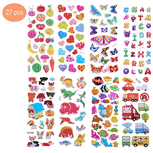 Stickers for Kids ，3D pegatinas hinchadas, Scrapbooking， Kids Toddlers Paquete de variedades de Pegatinas hinchadas, Pegatinas 3D hinchadas Que Incluyen Letras