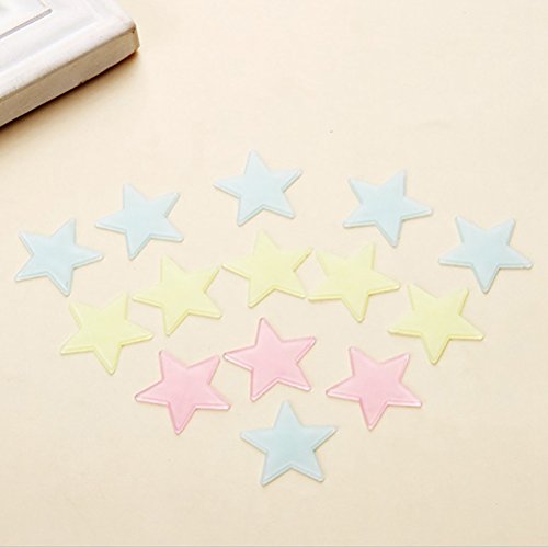 STOBOK 150 unids 3 cm Creativo Pintura Decorativa 3D Estrellas Fluorescentes Pegatinas Luminosa estéreo Pegatinas de Pared para la habitación de los niños