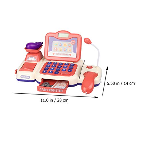 STOBOK Cash Register Playset Supermercado Play Center Pretend Play Cash Register Talk Toy Carrito de Compras Play Toy Toys Accesorios para Niños Stem Aprendizaje Juguete