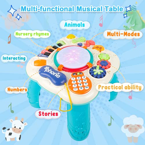 STOTOY Mesa de Juego Musical, Mesa de Actividades Musicales para Niños Pequeños, 36 Meses + Aprendizaje Musical para Niños, Juguetes para Bebés para la Educación Temprana, Regalo para Niños y Niñas