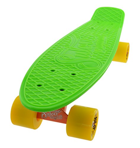 SULOV Penny Tarjeta Neon Speedway, Unisex, Penny Board Neon Speedway, Verde/Amarillo, 55 x 14.5 x 12 cm