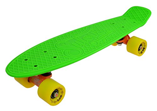 SULOV Penny Tarjeta Neon Speedway, Unisex, Penny Board Neon Speedway, Verde/Amarillo, 55 x 14.5 x 12 cm