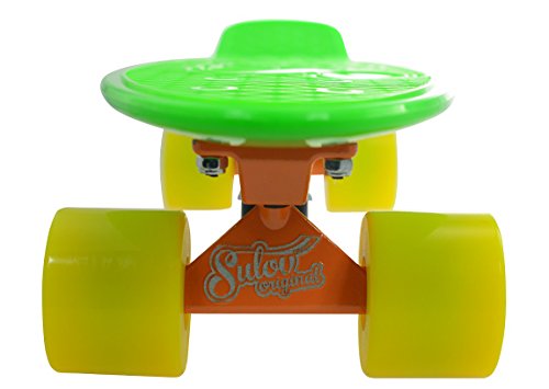 SULOV Penny Tarjeta Neon Speedway, Unisex, Penny Board Neon Speedway, Verde/Amarillo, 55 x 14.5 x 12 cm