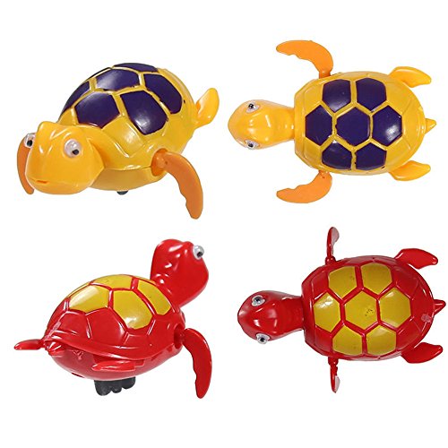 SUNFANY - Juguetes Divertidos para Nadar con Cadena, diseño de Tortuga, Juguete de baño para bebé en la Cadena, Juguete para Nadar con Agua y Tortuga, plástico, 11.5 * 10.5 * 6cm