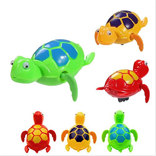 SUNFANY - Juguetes Divertidos para Nadar con Cadena, diseño de Tortuga, Juguete de baño para bebé en la Cadena, Juguete para Nadar con Agua y Tortuga, plástico, 11.5 * 10.5 * 6cm