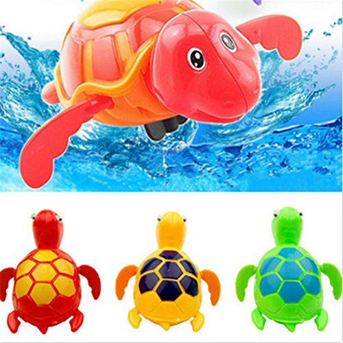 SUNFANY - Juguetes Divertidos para Nadar con Cadena, diseño de Tortuga, Juguete de baño para bebé en la Cadena, Juguete para Nadar con Agua y Tortuga, plástico, 11.5 * 10.5 * 6cm