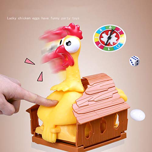 SunniMix Huevo de gallina con Truco de la Suerte de plástico, Juego de Mesa Interactivo de Juguete Divertido, Regalo de Broma de Juego de Pollo de Pasatiempos,