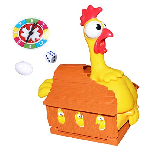 SunniMix Huevo de gallina con Truco de la Suerte de plástico, Juego de Mesa Interactivo de Juguete Divertido, Regalo de Broma de Juego de Pollo de Pasatiempos,