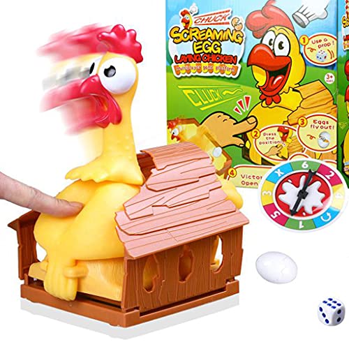 SunniMix Huevo de gallina con Truco de la Suerte de plástico, Juego de Mesa Interactivo de Juguete Divertido, Regalo de Broma de Juego de Pollo de Pasatiempos,