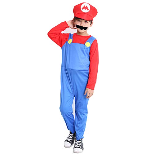 Super Mario Bros Cosplay Disfraz Adultos Niños Halloween Navidad Fantasia Mario Uniforme MARIO & LUIGI Cosplay Regalos dropshipping, Boys Red, XL