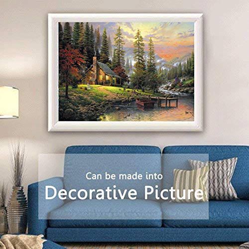 Super Power® Premium 1000 Pedazos Otoño Bosque Río Paisaje Cálido Pintura al óleo Puzzle Rompecabezas de Madera Juguetes para Adultos Familia Decoración de la Pared