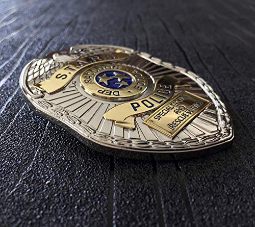 Super6props Raccoon City Police Dep S.T.A.R.S. Metal Prop Costume / Cosplay Badge con Accesorio de Clip (75 mm x 55 mm)