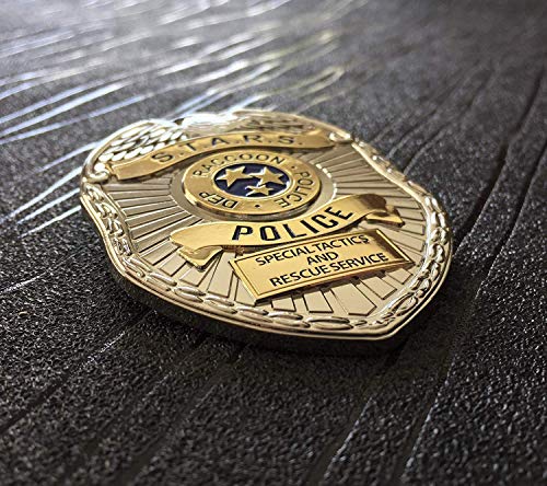 Super6props Raccoon City Police Dep S.T.A.R.S. Metal Prop Costume / Cosplay Badge con Accesorio de Clip (75 mm x 55 mm)