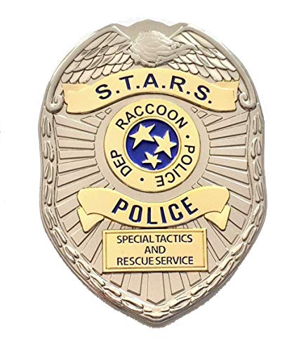 Super6props Raccoon City Police Dep S.T.A.R.S. Metal Prop Costume / Cosplay Badge con Accesorio de Clip (75 mm x 55 mm)