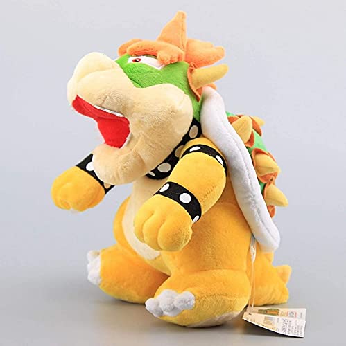 Sweelive 25 cm Super Mario Bros Bowser King Koopa Amarillo Kawaii Peluche Muñecas Suaves Regalo para Niños Adorable para Niños Peluche