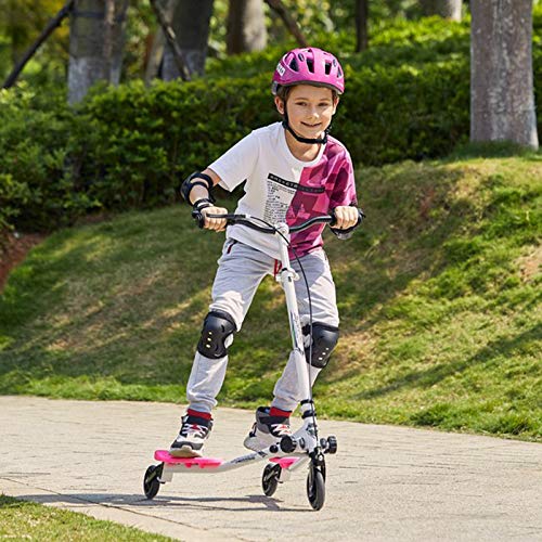 Swing Wiggle Scooter para niños de 3 a 8 años, plegable y peculiar diversión a la deriva Tri Speeder con manillar ajustable de 3 niveles Push Speeder Freestyle Talla