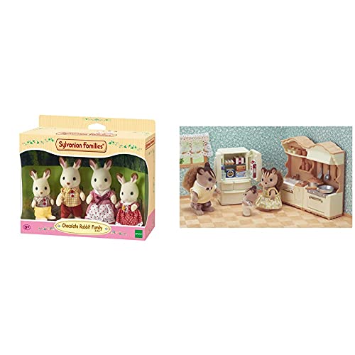 Sylvanian Families 4150 Familia Conejo Chocolate + 5341 Set De Cocina