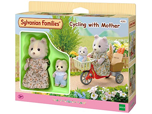 Sylvanian Families - 4281 - Pedaleando con mamá + - 4533 - Carrito Doble de bebés