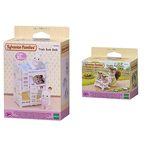 SYLVANIAN FAMILIES Triple literas (Epoch para Imaginar 4448) + 4533 Carrito para Gemelos [Importado de Alemania]