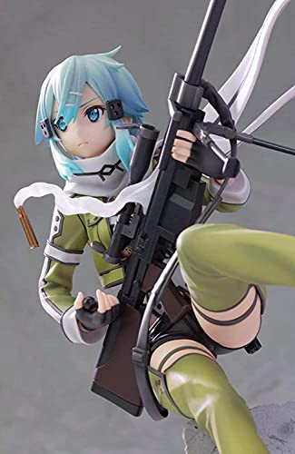 SZSHJR Anime Caracteres Model Statue Sword Art Online II 1/8 Sinon Phantom Bullet PVC Anime Anime DOLUCIÓN Muñeca Adornos Colección Juguete Animación Modelo 23 cm Regalos para los Amantes del Anime