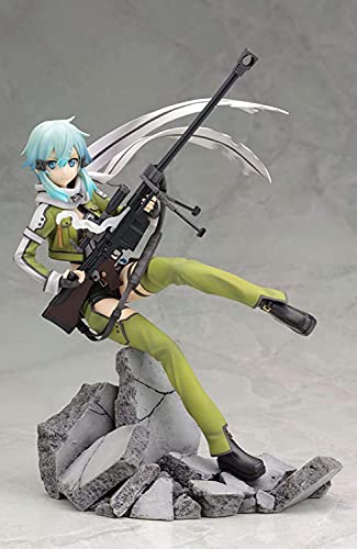 SZSHJR Anime Caracteres Model Statue Sword Art Online II 1/8 Sinon Phantom Bullet PVC Anime Anime DOLUCIÓN Muñeca Adornos Colección Juguete Animación Modelo 23 cm Regalos para los Amantes del Anime