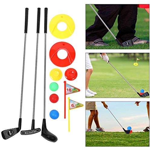 taianle Juego de Juguetes de Golf Portátil para Niños de 10 Piezas Mini Juguete de Club de Golf para Niños Juego Al Aire Libre para Aprender a Poner Golf para Niños en Edad Preescolar