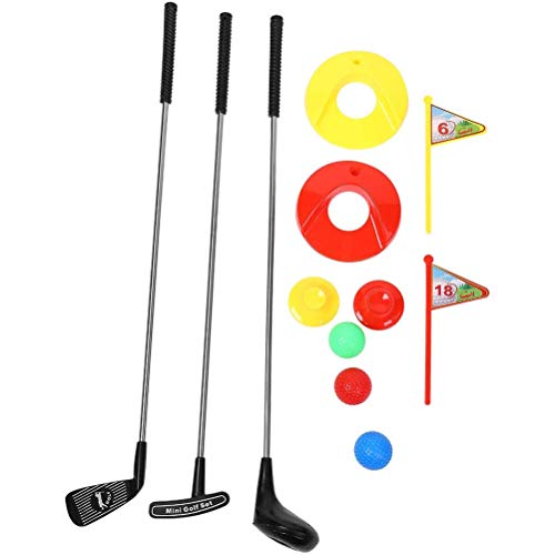 taianle Juego de Juguetes de Golf Portátil para Niños de 10 Piezas Mini Juguete de Club de Golf para Niños Juego Al Aire Libre para Aprender a Poner Golf para Niños en Edad Preescolar