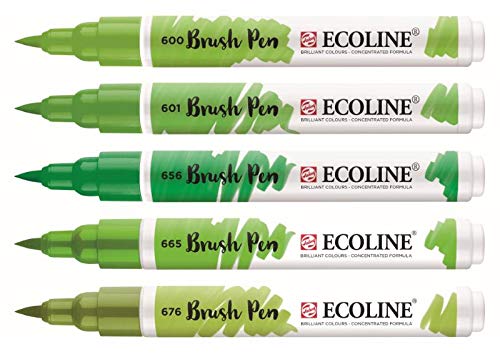 Talens Ecoline 5 brush pens "Green"