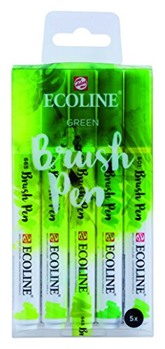 Talens Ecoline 5 brush pens "Green"