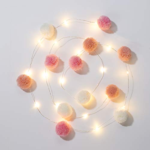 Talking Tables Light We Heart Pink Pom Lights 2M 20Leds, Papel