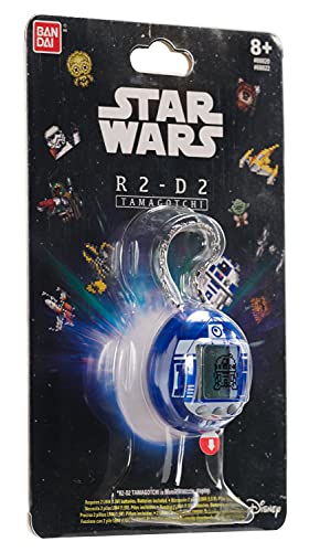 TAMAGOTCHI- Star Wars R2D2-Droide Virtual para Mascotas con Mini Juegos, Clips Animados, Modos adicionales y Llavero-(Azul), Multicolor (Bandai 88822)