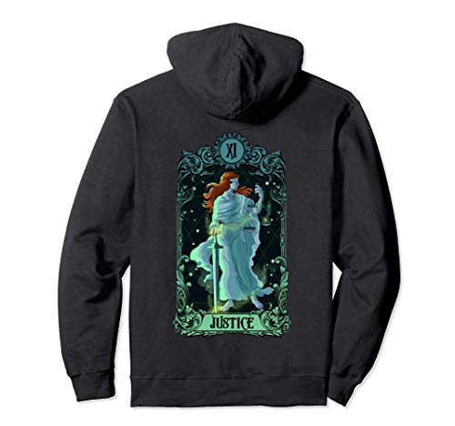 Tarjeta de Tarot de Justicia Diseño de Arcanos Major Sudadera con Capucha