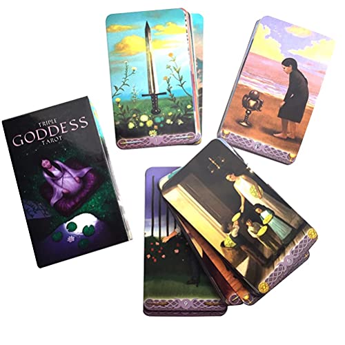 Tarjetas De Tarot De Diosa Triple con Bolsa De Terciopelo,Triple Goddess Tarot Cards